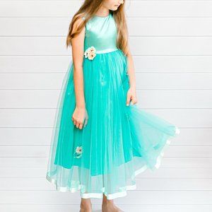 Spring Green Girls' Flowy Dress